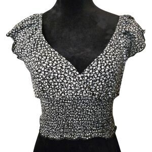 Y2K Billa Bong Large Crop Top Coquette Milk Maid Preppy Floral